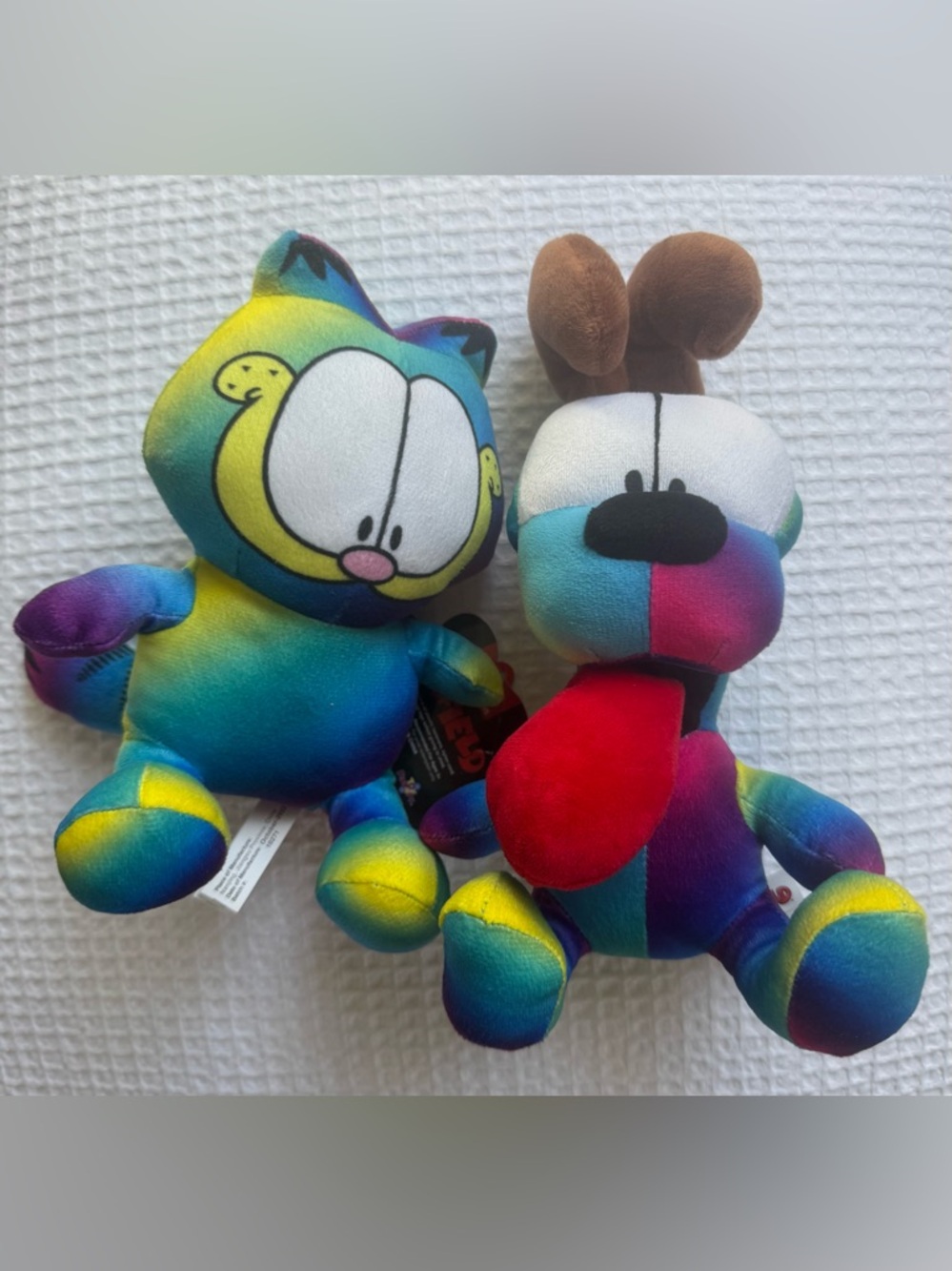 Garfield & Odie Rainbow Plush Set Nickelodeon Tie Dye
